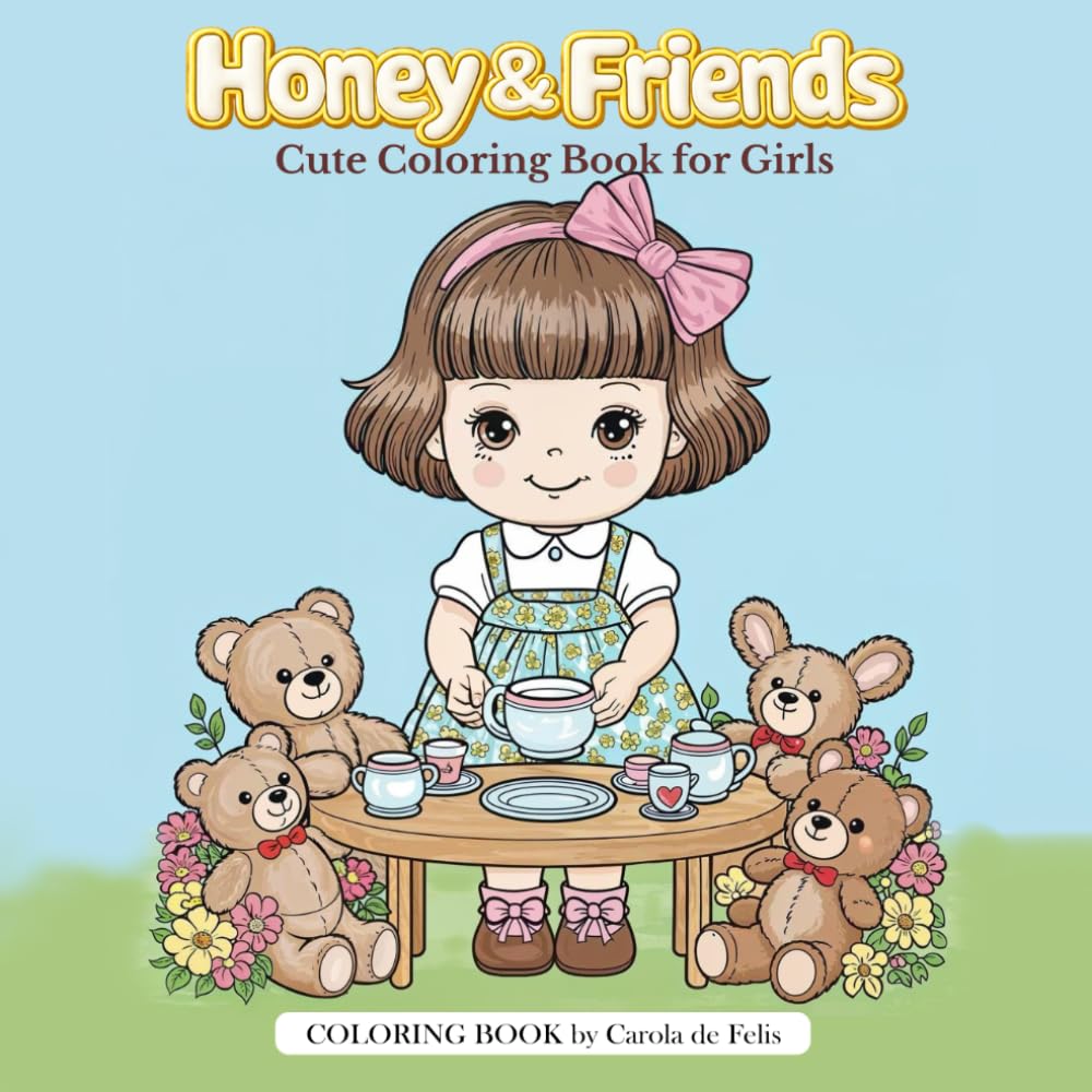 Honey & Friends: A Cute Coloring Book for Girls with Easy Drawings and Sweet Friends
