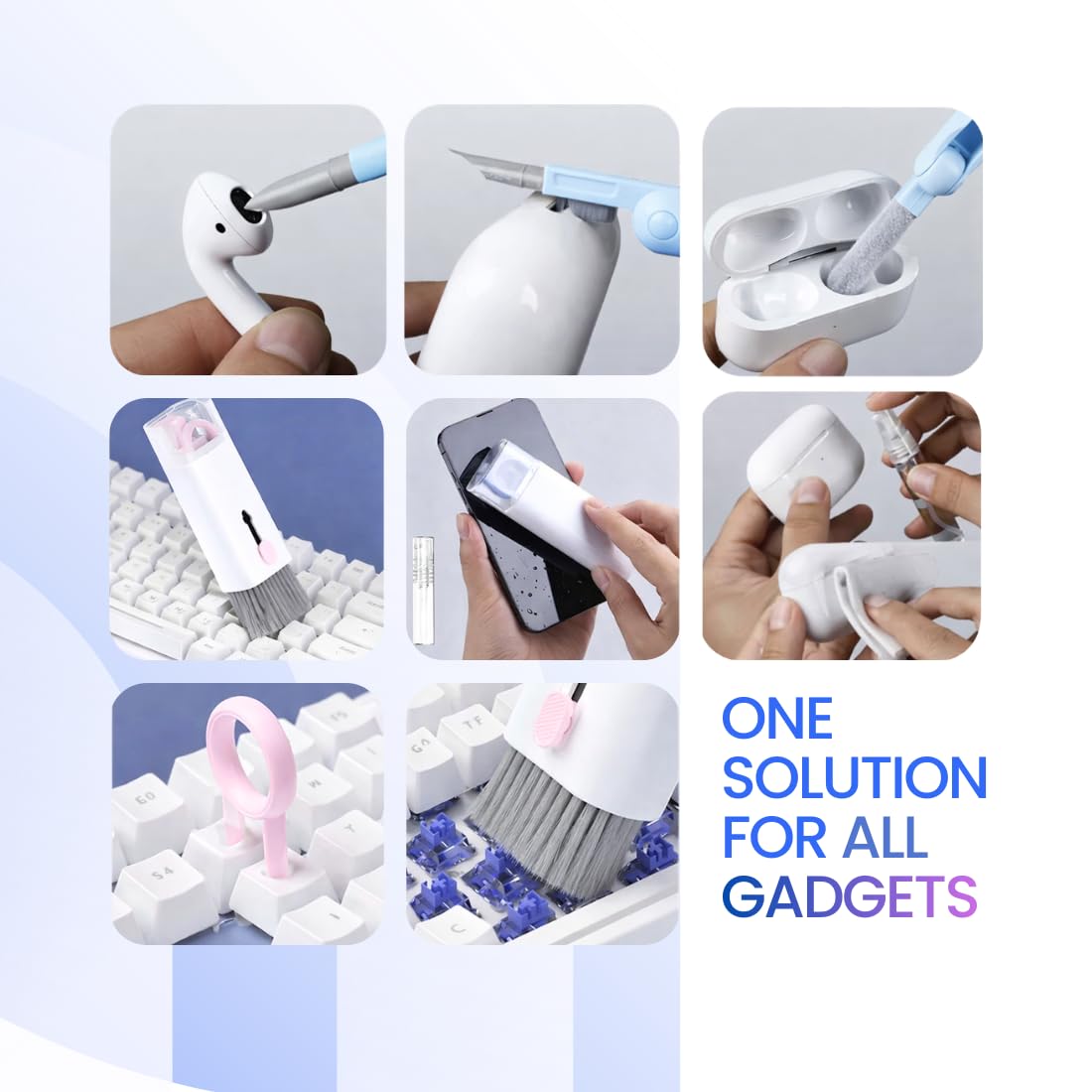 QUICLEAN Laptop Cleaner Kit -500ml With 7-In-1 Gadget Cleaning Machine & 350gsm Cloth For All Screen Cleaning | Machine Cleans - Mobile, Laptop, Keyboard, Earbuds & Lens|Cleaner Cloth For Large Screen 1