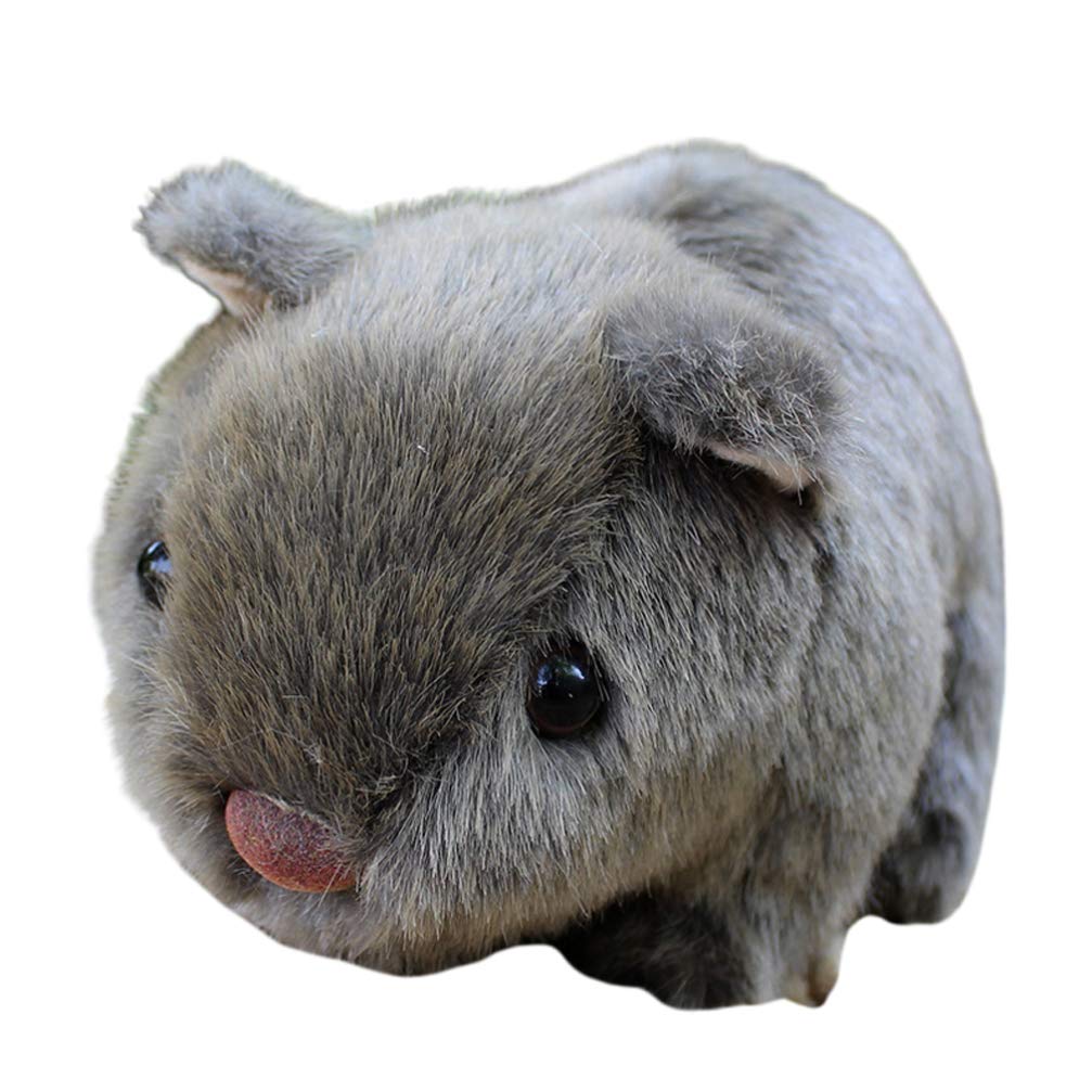 STOBOK Plush Guinea Pig Doll Toy Cute Stuffed Animal Guinea Pig Toy Children Birthday New Year Gift - 18cm (Dark Grey)