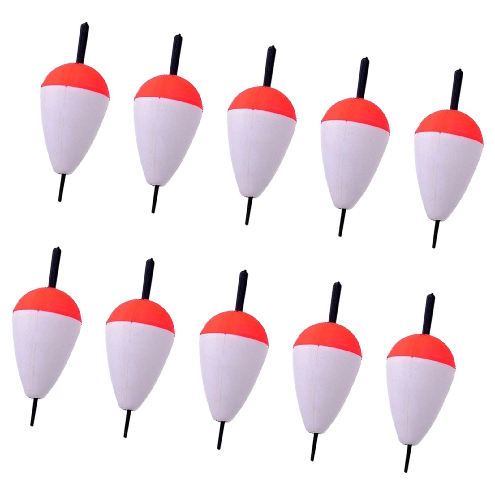 Maxtonser 10Pcs Red and White Bobber Sea Fishing Float Bobber Sea Floating Buoys Fishing Stick Fishing Accessories Enduring
