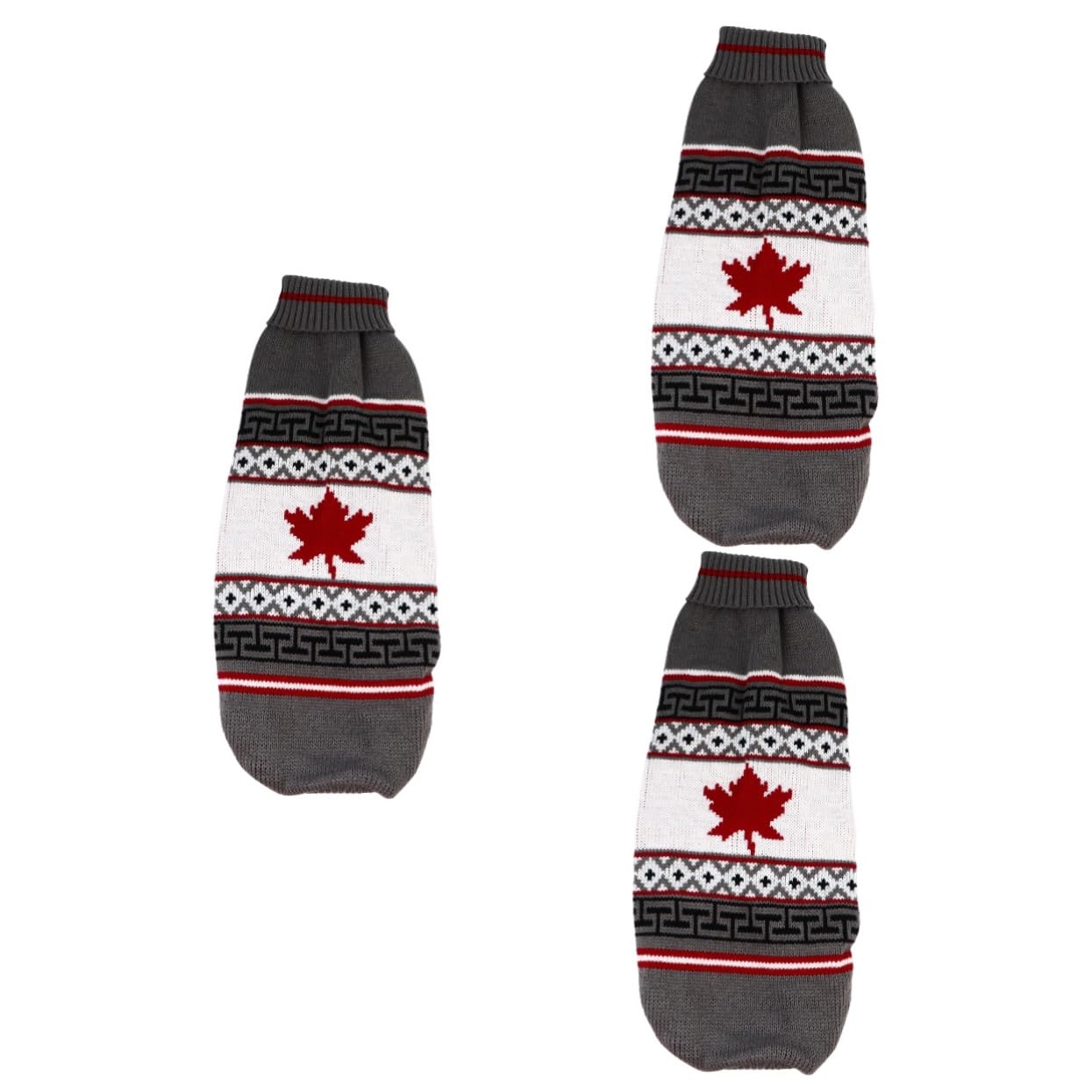 Pull de Noël pour chien et chat sweater tricot chaud anti-froid gris 3pcs