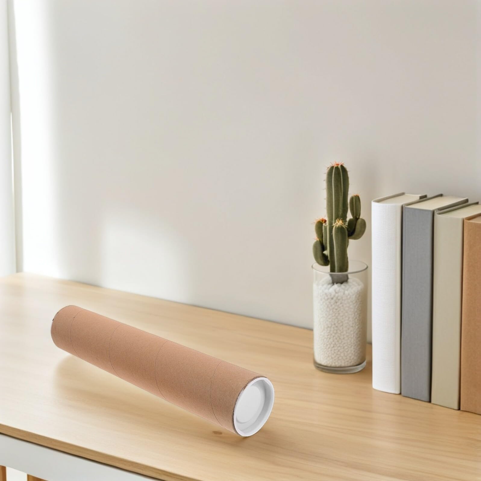 DOITOOL Lot de 5 Tubes en Papier Kraft Ronds 33,5x6,5 Cm Tubes à Affiche Épais 3 Mm Réutilisable pour Affiches et Documents pour Loisirs Créatifs et Envois Postaux