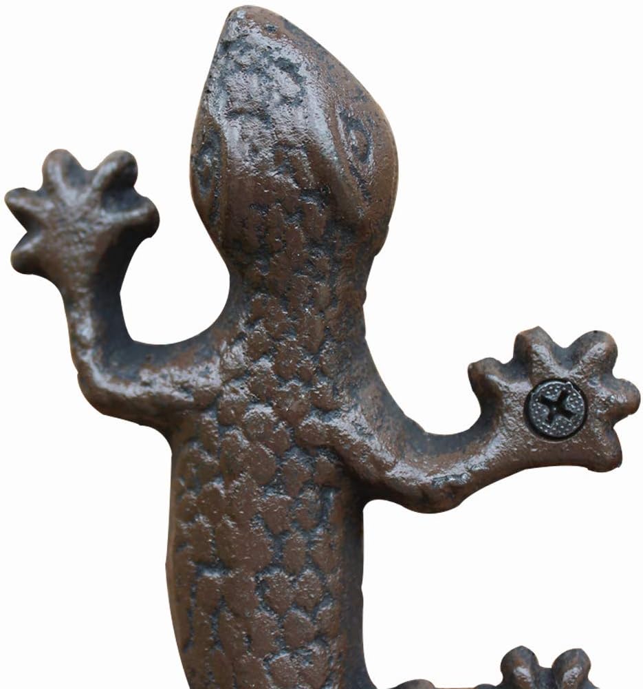 Cast Iron Decorative Wall Hook - Cast Iron Gecko Wall Mounted Hook, Key Hook Coat Hat Hanger Cast Iron Garden Hook - Wall Mounted Hook Hanger Holder Coat Aprons Hats Towels Wall Hook image 5