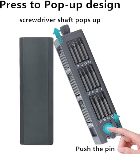 Miniatura 4 de LIUZEYUAN - Juego de destornilladores de precisión 45 en 1 mini puntas de destornillador magnéticas juego de herramientas de reparación para reloj