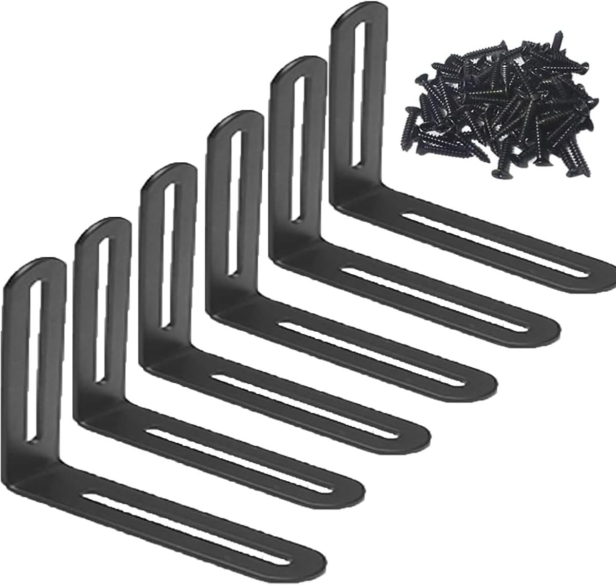 Aeetial 6 Pack Slotted L Shelf Brackets Heavy Duty, 120mm Adjustable L ...