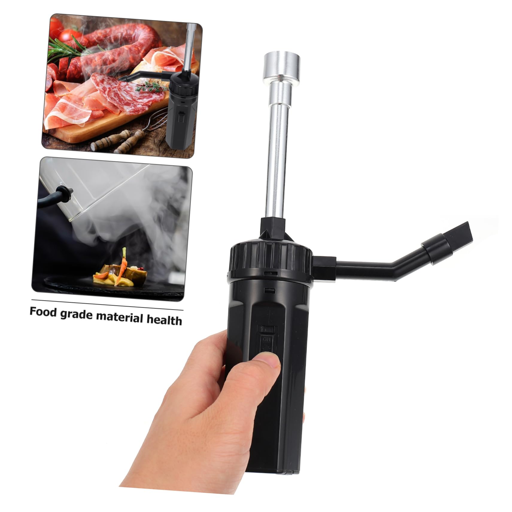 YARNOW Food Smoker for Barbecue Picnic Compact Lightweight for Ham Steak (black)