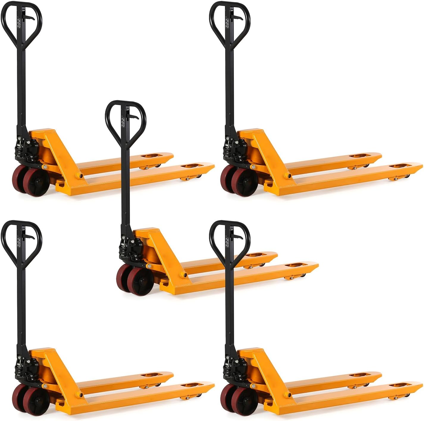 Pallet Jack Truck, 5500lbs Capacity 27" W x 48" L Forks Manual Standard Duty Pallet Truck for Warehouse-5PC