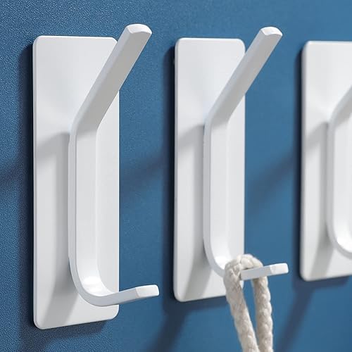 Vista 31 de YIGII Ganchos adhesivos/gancho para toallas, ganchos de pared resistentes para colgar toallas, abrigos, sombreros, bolsas en baño, dormitorio, Negro