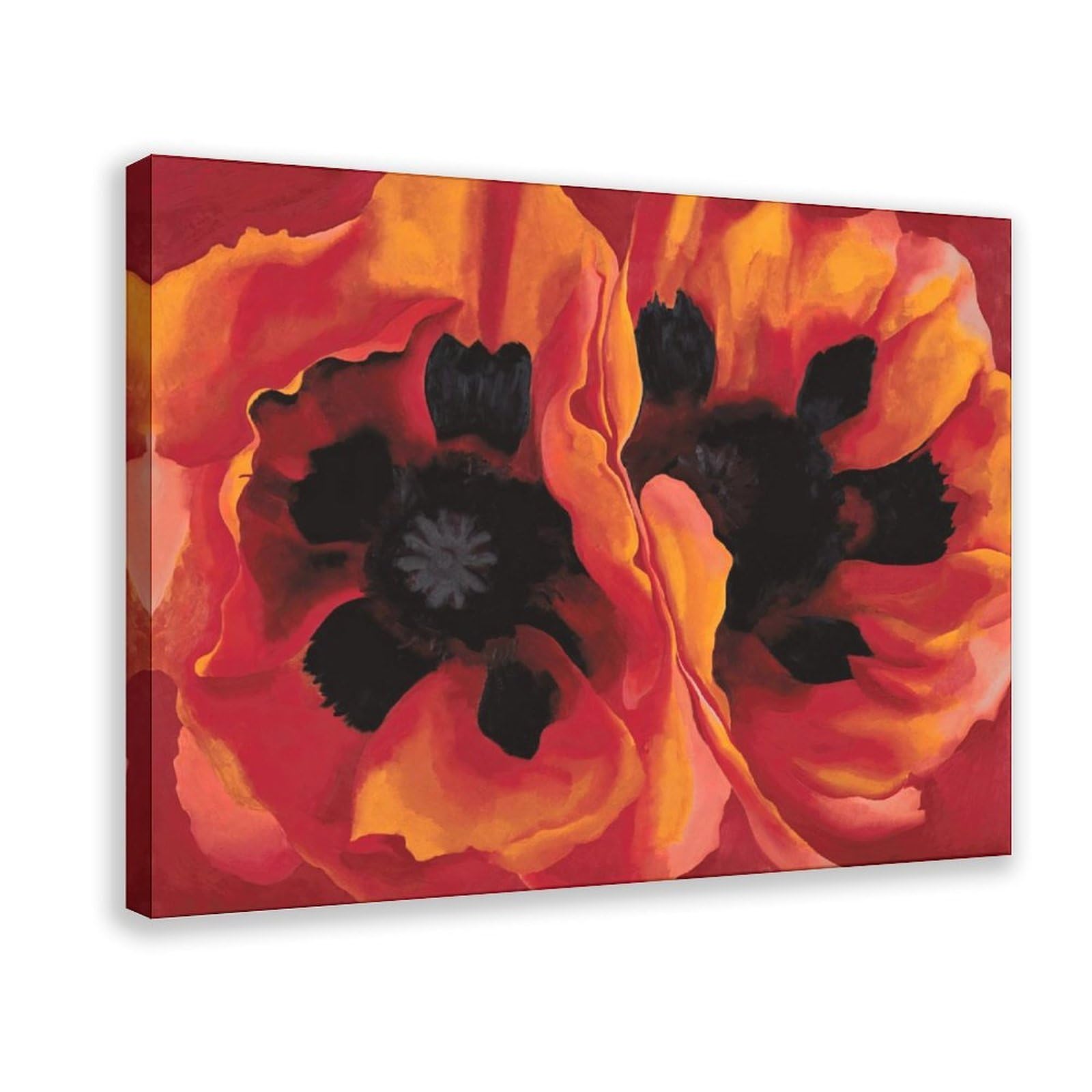 WCYB Stretched Canvas Oriental Poppies by Georgia O'keeffe Posters Prints Canvas Deco Paintings Wall Art Hangable Frame 12" L X 18" W