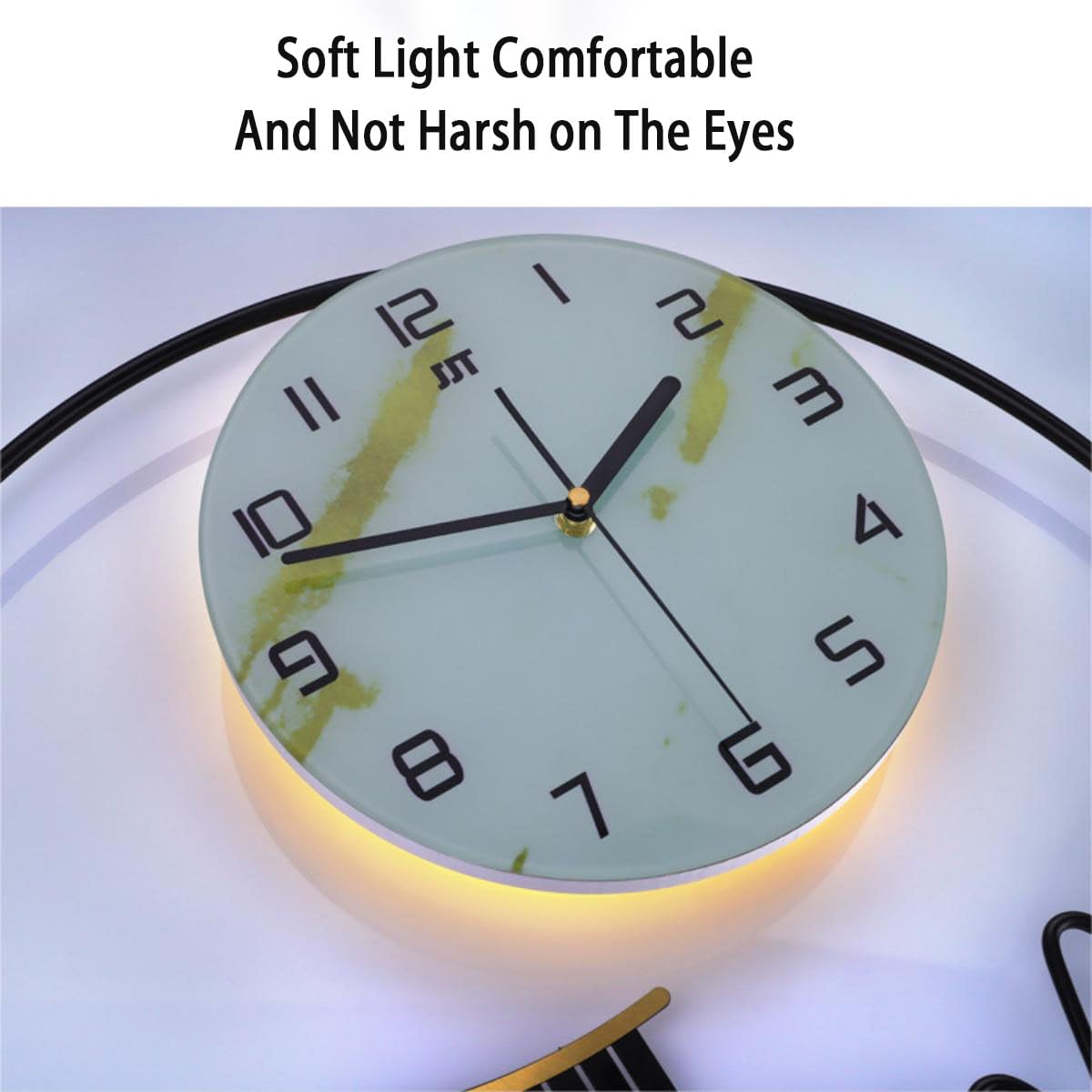 LANMOU Leuchtende Wanduhr Groß, Nachtlicht Wanduhr Ohne Tickgeräusche Wanduhr Lautlos Große Wanduhr Wohnzimmer Wanduhr Digital Groß Modern Quartz Lautlos Wanduhr für Wohnzimmer, Zimmer, Büro (Set B)