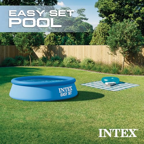 Image of INTEX Easy Set 8 ft x 24in Above Ground Pool, Round Inflatable Swimming Pool, Pump Not Included