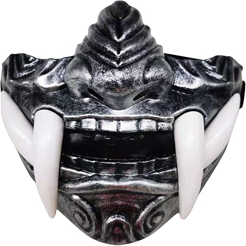 Máscara de disfraz de Halloween, máscara japonesa de Hannya, máscara de demonio, Oni Samurái, NOH, Kabuki, Prajna, diablo, máscara de media cara,