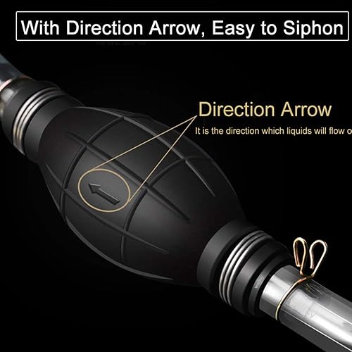 Miniatura 3 de Wadoy Bomba de sifón de transferencia de gasaceiteaguacombustible, manguera de gasolina, bomba de transferencia de combustible con 2 mangueras