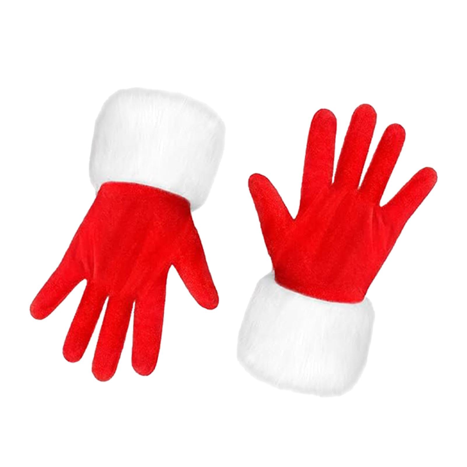 Gants Père Noël Rouge Velours - Accessoire Cosplay Noël, Fêtes, Célébrations (Taille Unique Adulte) - 2