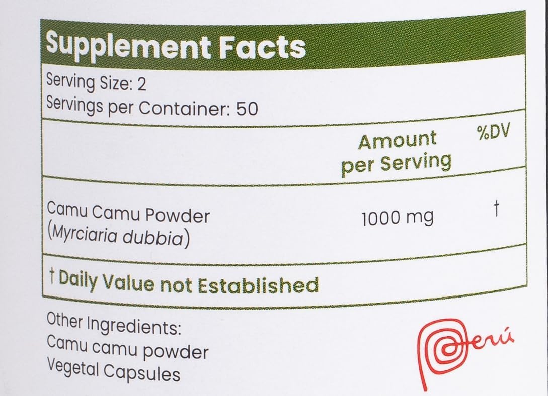 Camu Camu Capsules 500mg, high Vitamin C Content. - Image 2