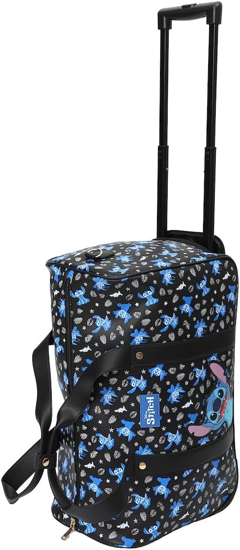 Bioworld Lilo & Stitch 17-Inch Wheeled Duffle Bag - Officially Licensed Travel Companion