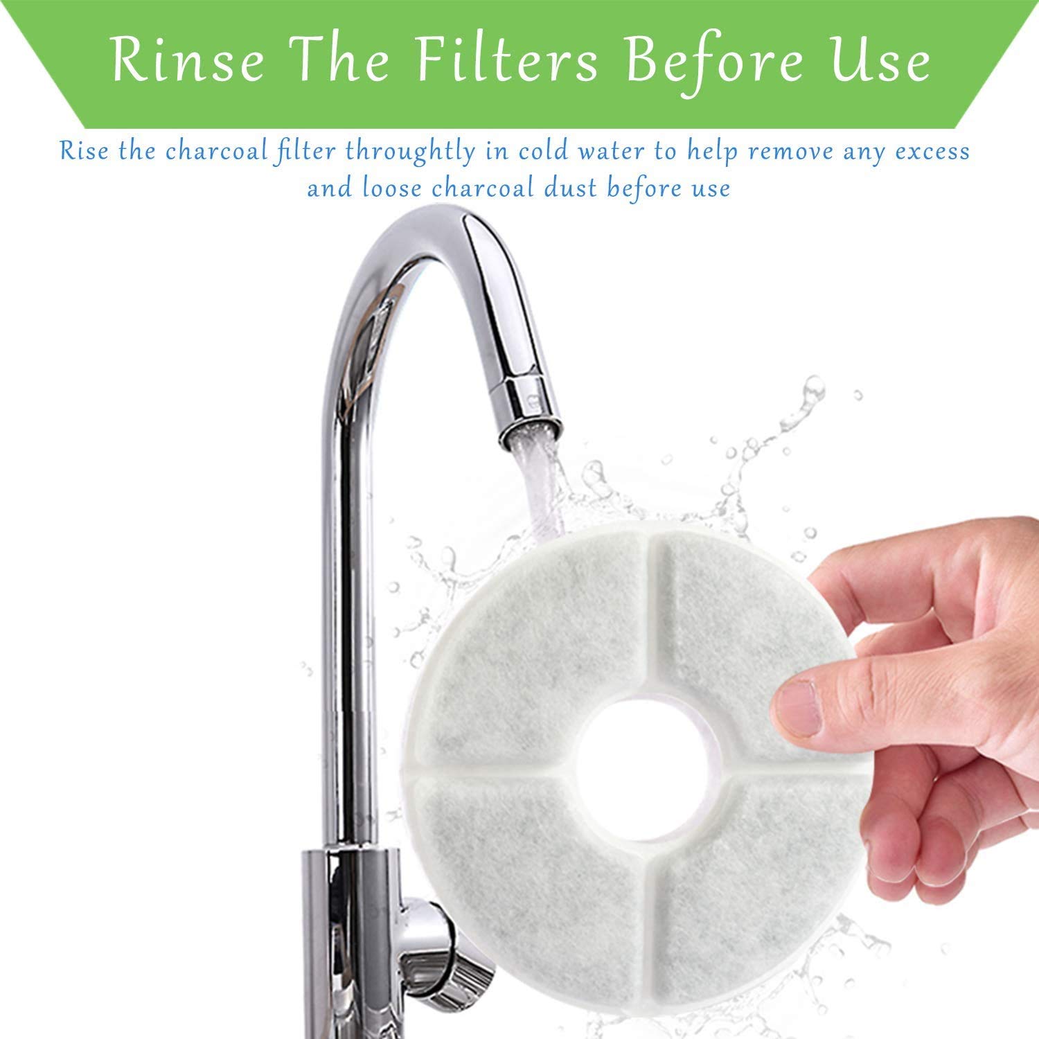 Filtros de fuente para gatos, 8 unidades de filtros para fuente de agua para gatos de 1,6 litros con carbón activado, filtros de repuesto para fuente de agua para mascotas, filtros de