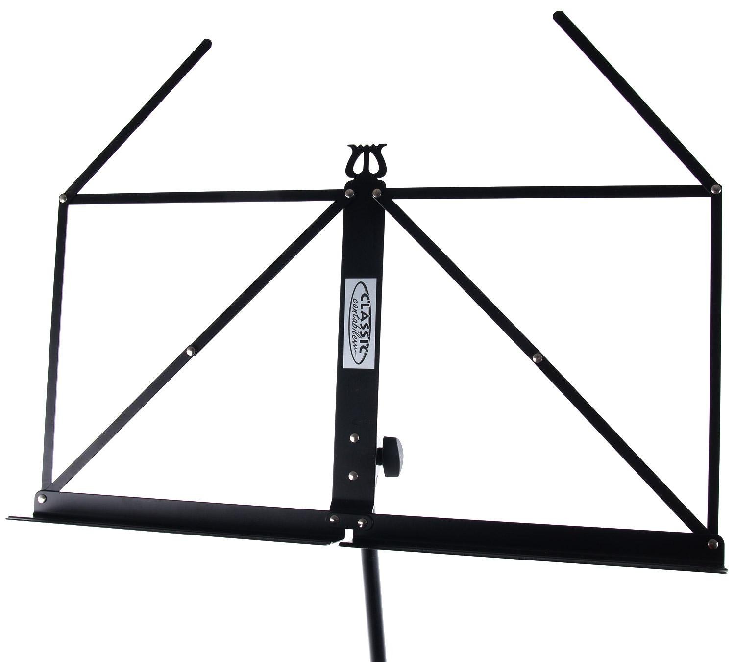 Classic Cantabile Atril De Partituras Heavy Negro Set De 10, 5 x 23 cm | Construcción pesada, Pies de goma antideslizantes, Estructura estable de tres patas, Tornillos de apriete robustos, 5 x 23 cm