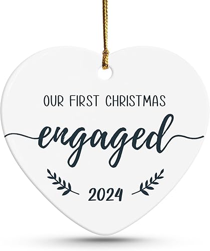 Adorno de matrimonio de nuestra primera Navidad 2023, nuestra primera Navidad como el señor y la señora 2023, adorno de casado de primera Navidad