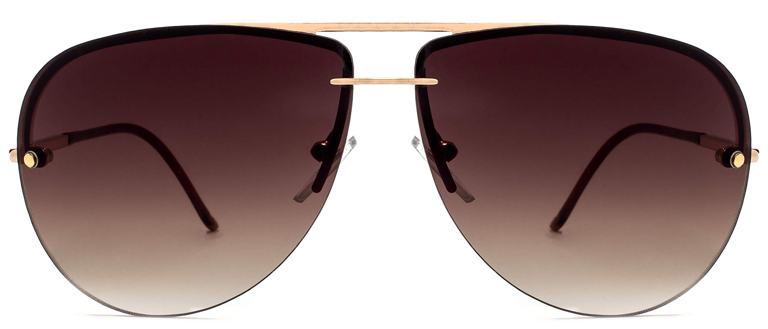 NYS Collection Aviator Sunglasses for Women & Men Medium Fit Thin Metal Frame Gradient Mirror Lenses with 100% UV Protection