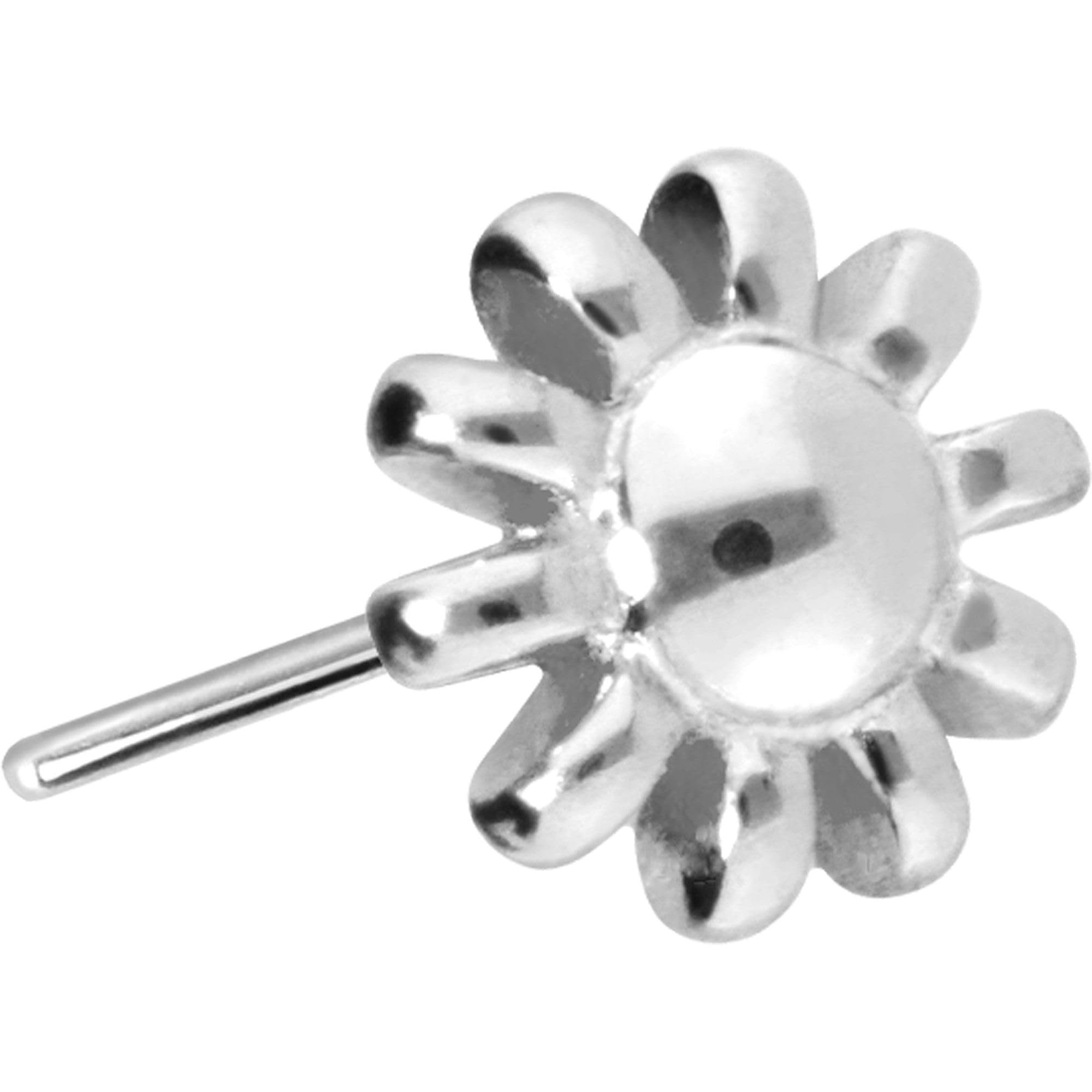 PIERCINGLINE 14 Gold Aufsatz mit Titan Push Pin BLUME 585er Gold - Roségoldfarben, Goldfarben, Silberfarben