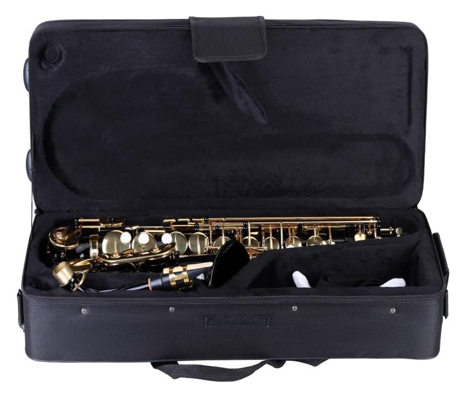 Przyciski muszli, instrumenty muzyczne, saksofon BE Alto phone, Eb Alto Brass Lakierowany Złoty Es Flat 82Z Typ Klawisza Instrument dęty drewniany z ing Brush Tkanina Rękawiczki Pasek Wyściełany futer