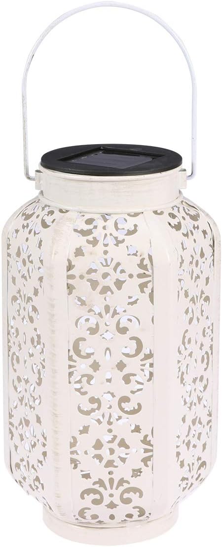 Lanterns Outdoor Lantern 2PCS Solar Garden Light European-Style Wrought Iron Outdoor Hanging Garden Patio Decor (Random Color)