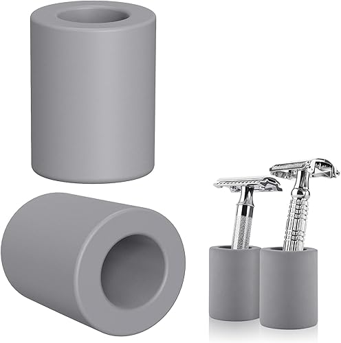Linkidea Merkur - Paquete de 2 soportes de afeitar de seguridad, diámetro de apertura, 0.8 pulgadas (0.9 in) de diatomita para hombre para encimeras