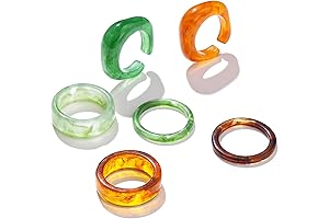 Sparkling Dome Statement Resin Rings Set: Enhance Your Style