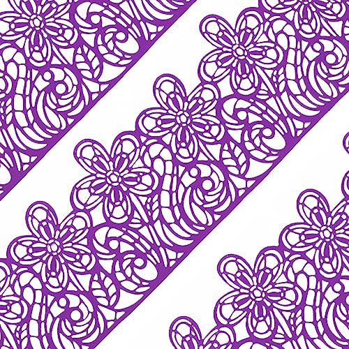 Bordure gâteau violette en dentelle comestible pour sublimer vos pièces montées d'anniversaire