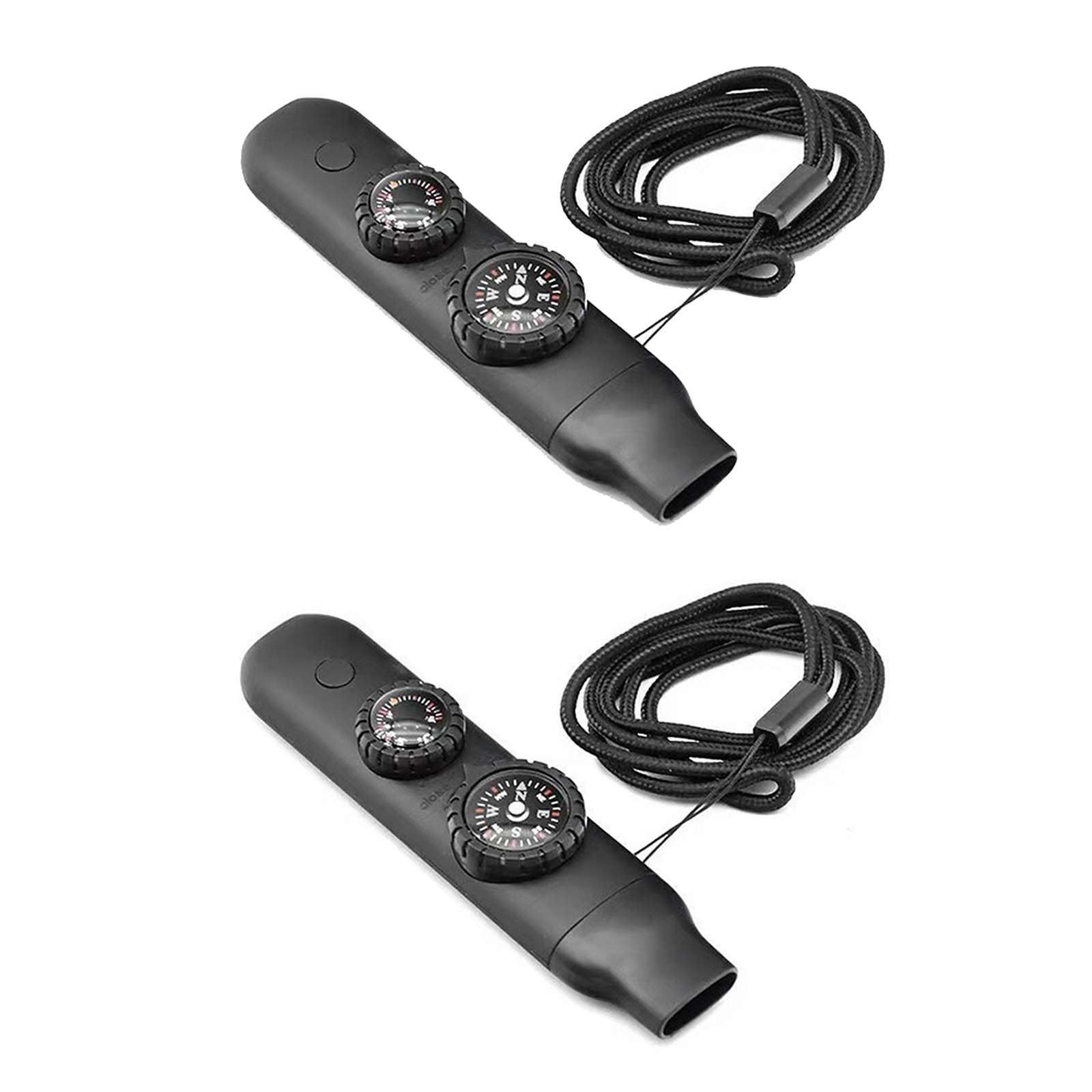 7-in-1 Emergency Survival Safety Whistle, LED Compass Thermometer Gear Kit