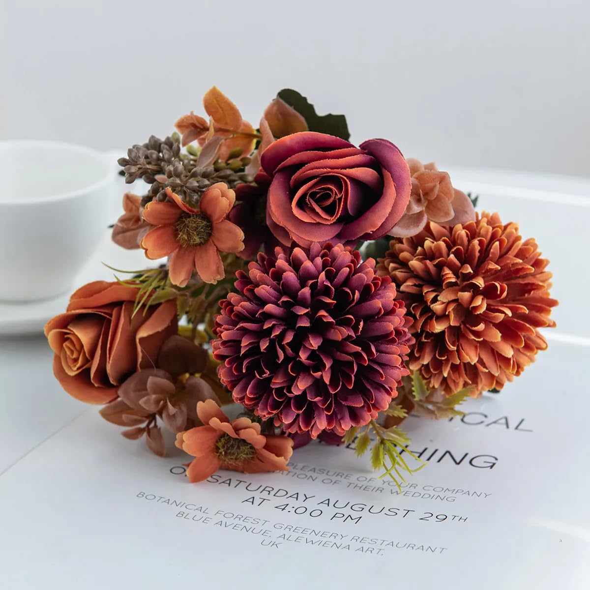 Roses artificielles en soie de qualité supérieure pour un bouquet de mariée éternel