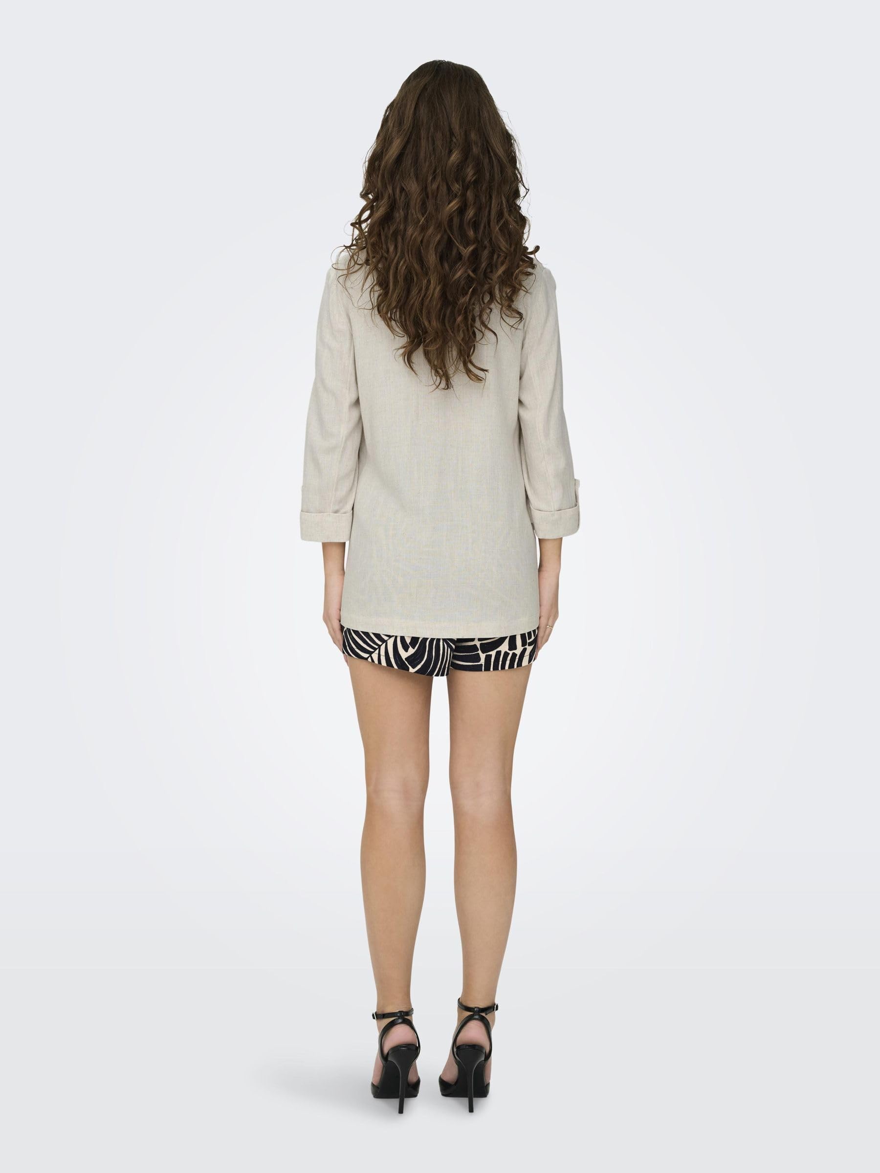 ONLY Onlsiesta 3/4 Open Linen Bl Blazer TLR, Moonbeam, 40 Mujeres