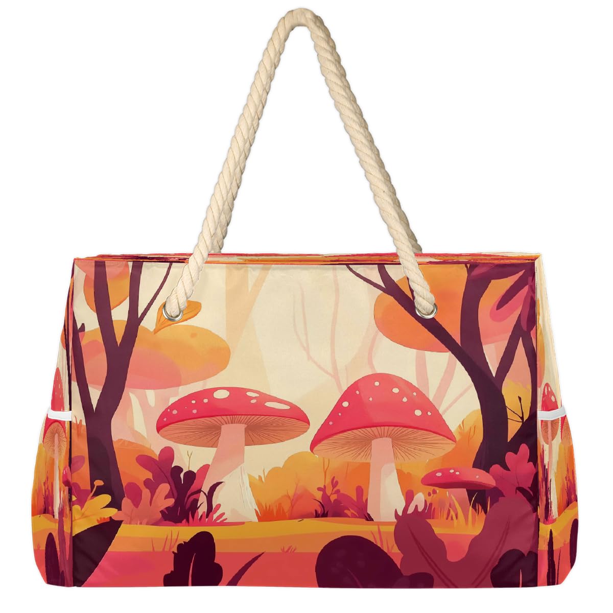 Große Strandtasche mit Reißverschluss, wasserdicht, sanddicht, Strandtasche mit Seilgriffen, mehrere Taschen für Damen, Reisen, Pool, Fitnessstudio, Familie, Urlaub