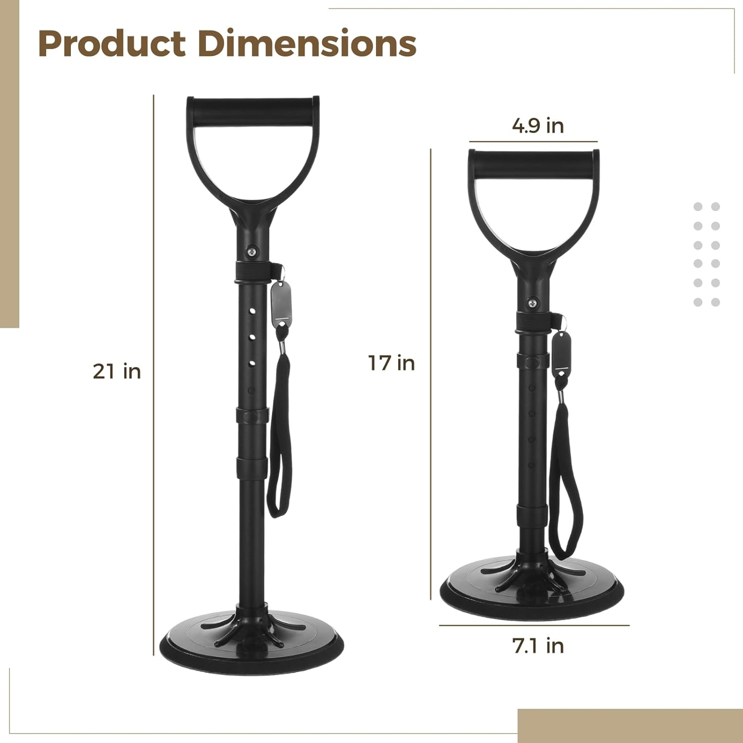 5 Levels Adjustable Standing Assist Device, Elderly Stand up Helper, Help Getting up from Floors, Senior Standing Aid Mobility Support