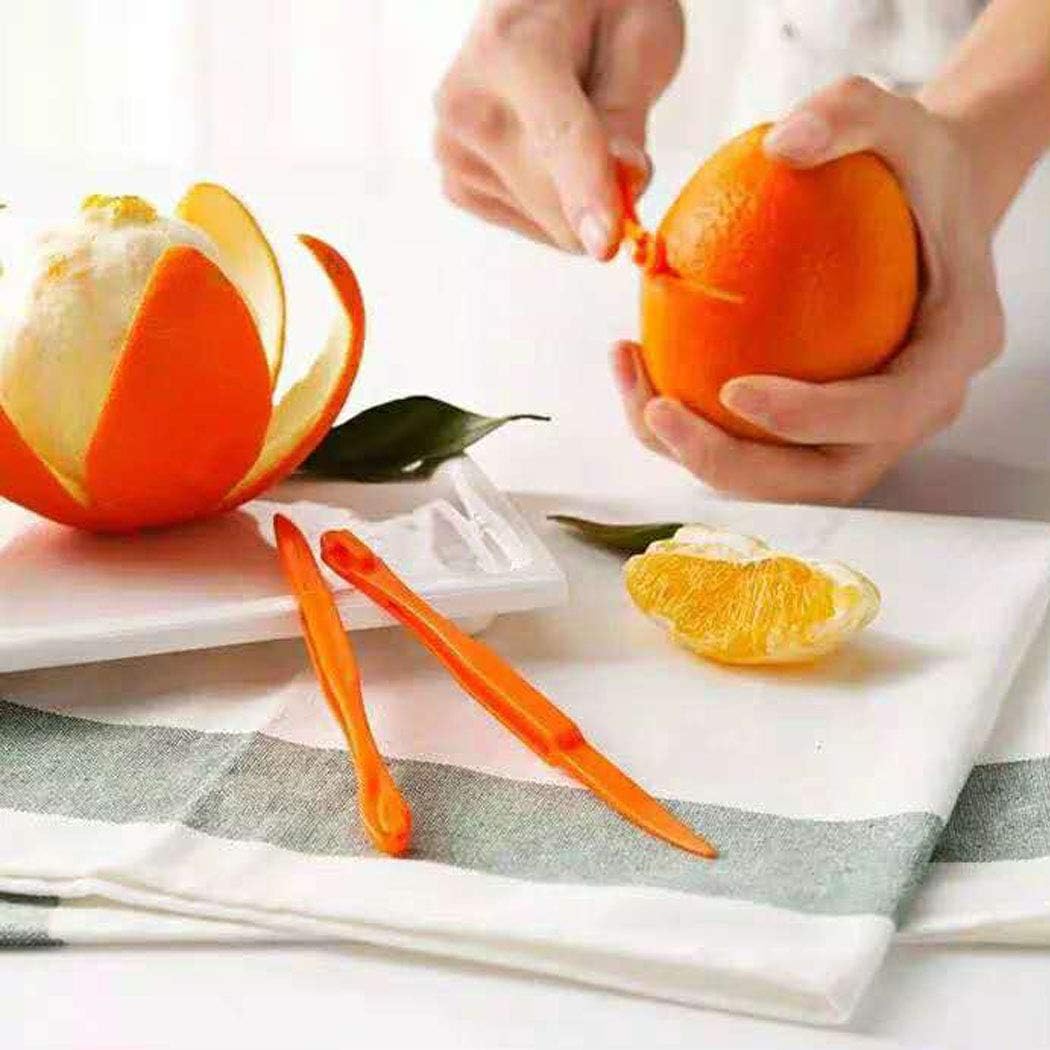 Orange Peeler Tools Citrus Peel Cutter Plastic Easy Fruit Vegetable Slicer Cutter Lemon Peeler Opener Remover Fruit Tools Kitchen Accessories Knife Cooking Tools Kitchen Gadget Strip Peelers Bar,2Pack