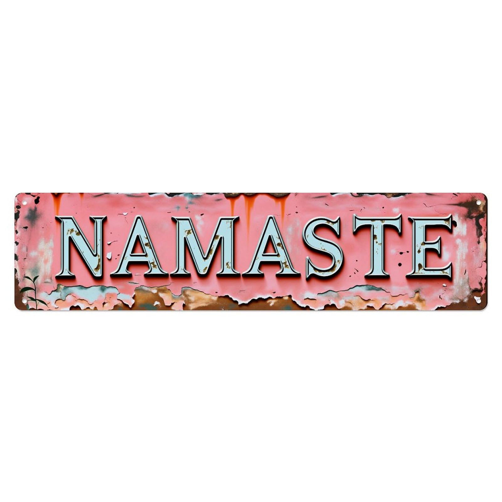 Gentinap Vintage Namaste Rustic Metal Sign Tin Sign Metal Sign Home Bar Garden Wall Decor Metal Poster 4X16 Inch