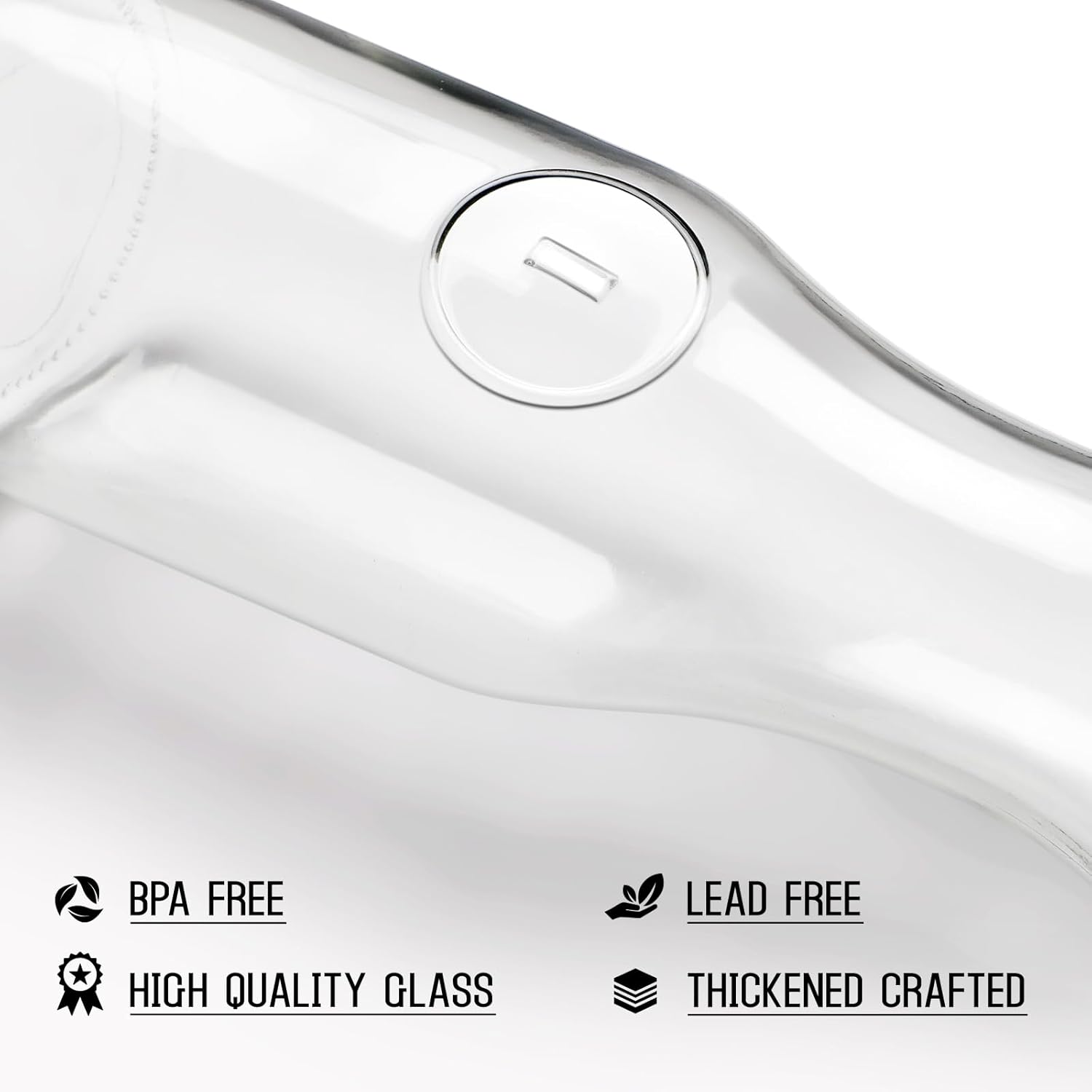 Set of 6 Glass Carafe with Lid, 1 Liter Beverage Serveware Carafe, Clear Glass Pitcher for Mimosa Bar, Brunch, Cold Water, Juice, Milk, Iced Tea, Lemonade