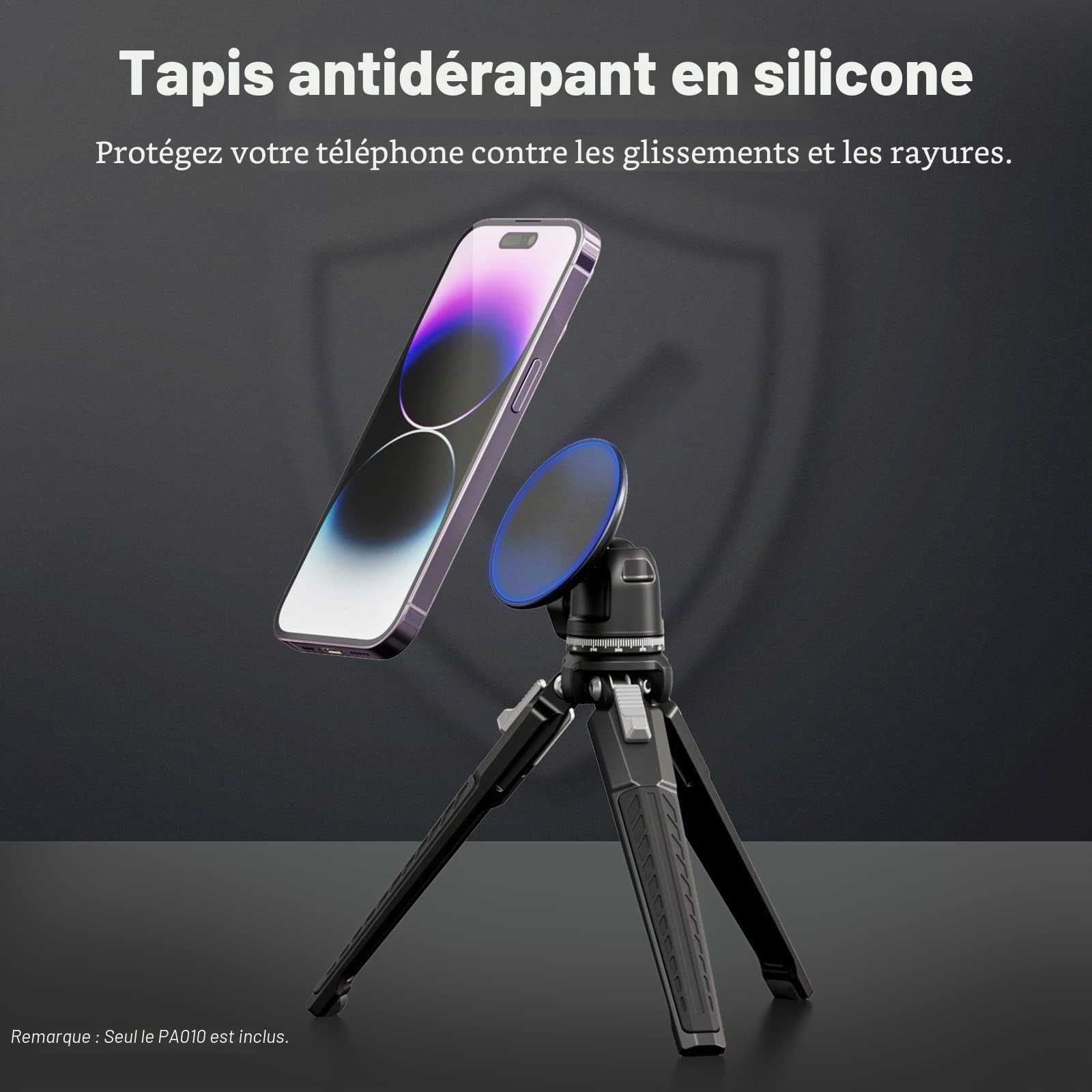 NEEWER Adaptateur trépied de téléphone magnétique avec Trous de 1/4" Compatible avec iPhone MagSafe Selfie Stick pour 15 Pro Max 15 Plus 14 13 12 Pro Max Mini, PA010