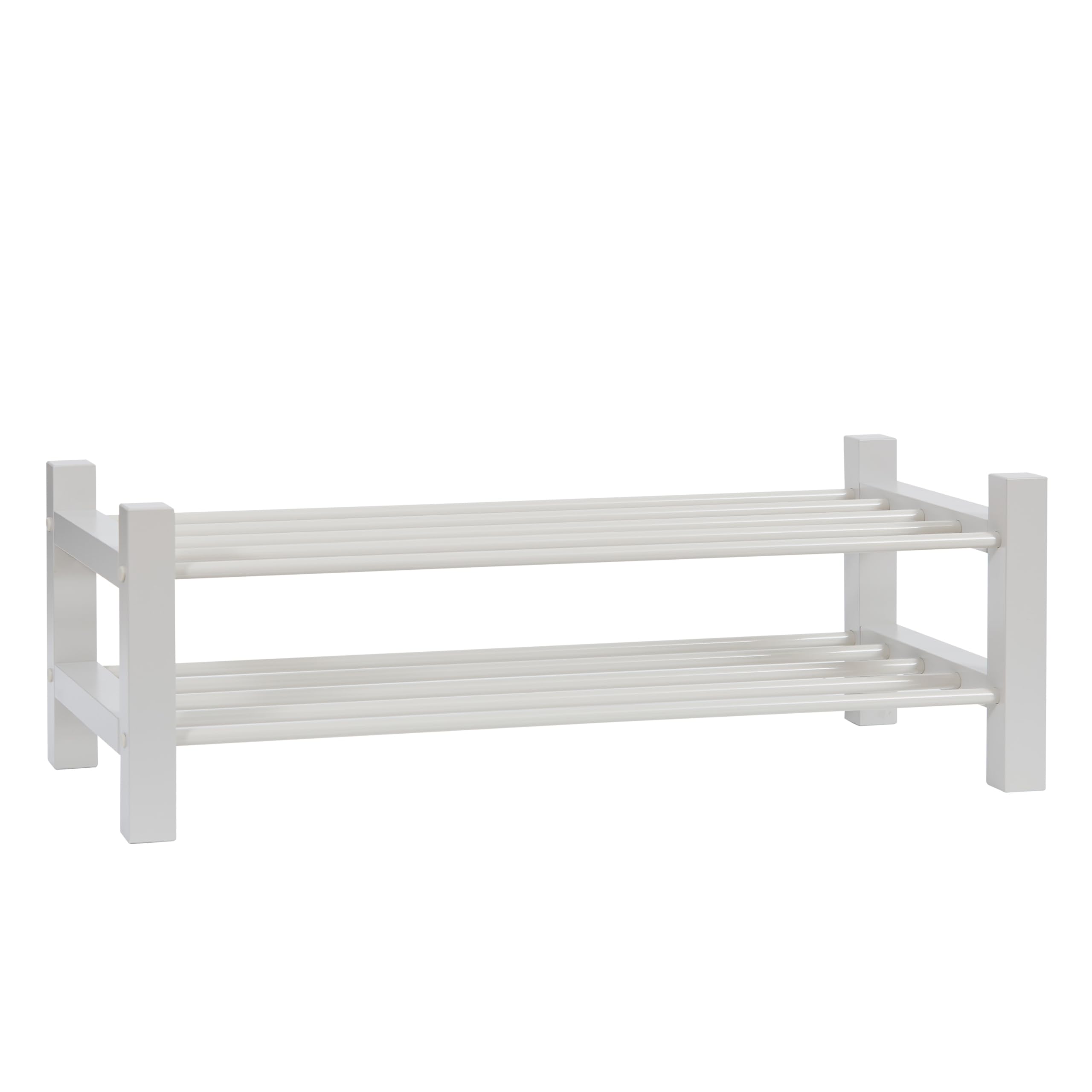 LOVE IT STORE IT - Scarpiera in metallo e legno per un massimo di 8 paia di scarpe - Custodia per scarpe su 2 livelli - Robusta - Grigio - Larghezza 70 cm