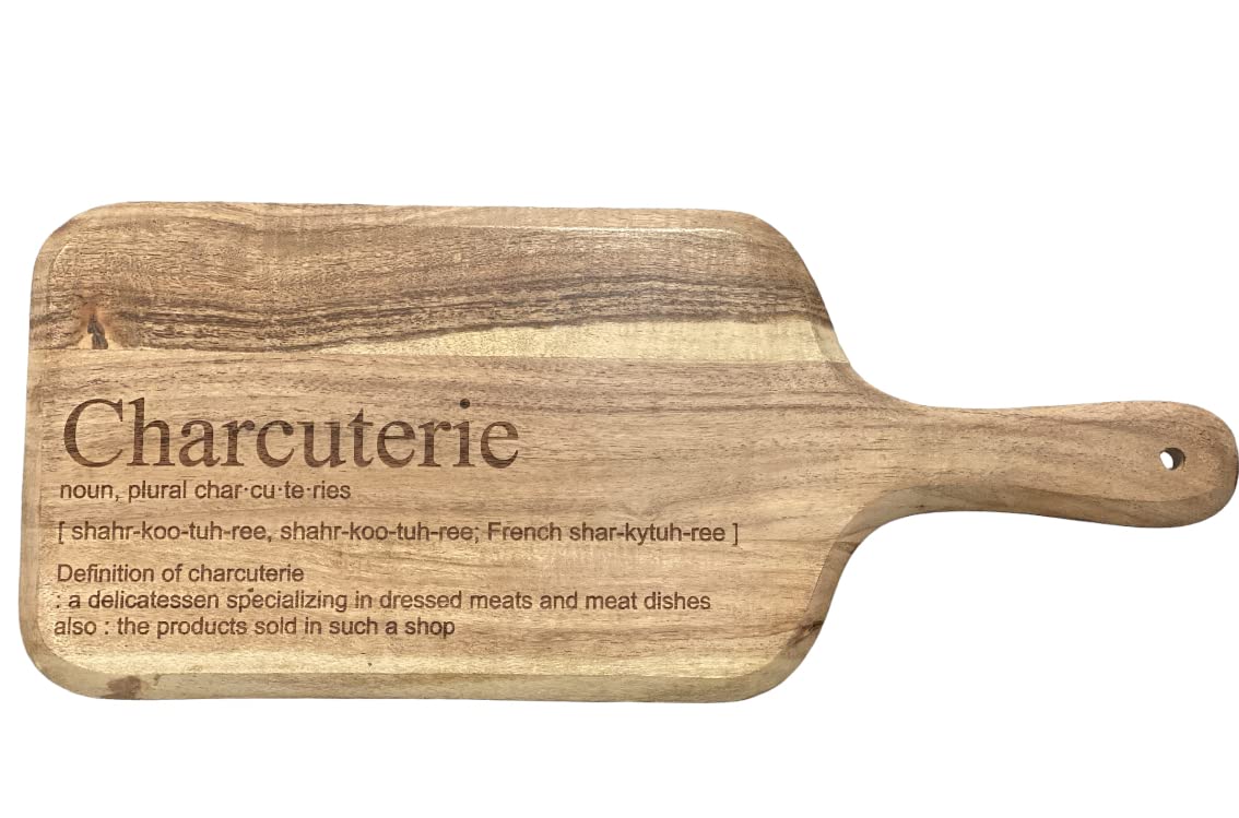 Acacia Long Handle Charcuterie Board With Laser Engrave Definition from ster