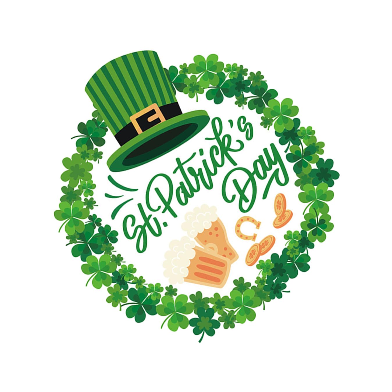 Autocollants Couronne de la Saint-patrick amovibles, décoration verte festive lot de 3