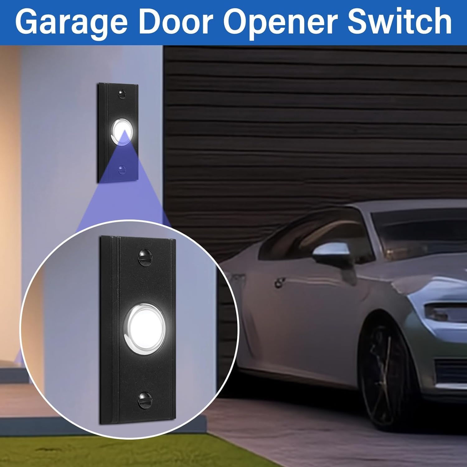 Doorbell Push Button,Heavy Duty Metal Door Bell Wired Button LED Lighted Wall Mounted Door Bell Push Buttons-Black - Image 4
