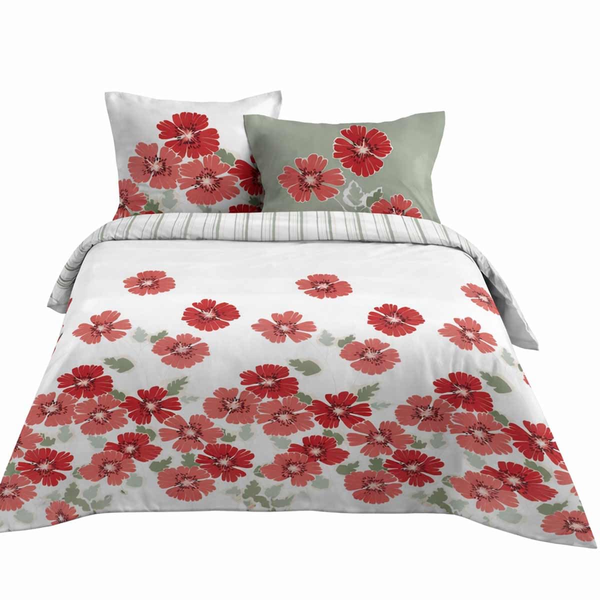 Housse de couette Florence rouge 240x220 réchauffer l'ambiance de votre chambre