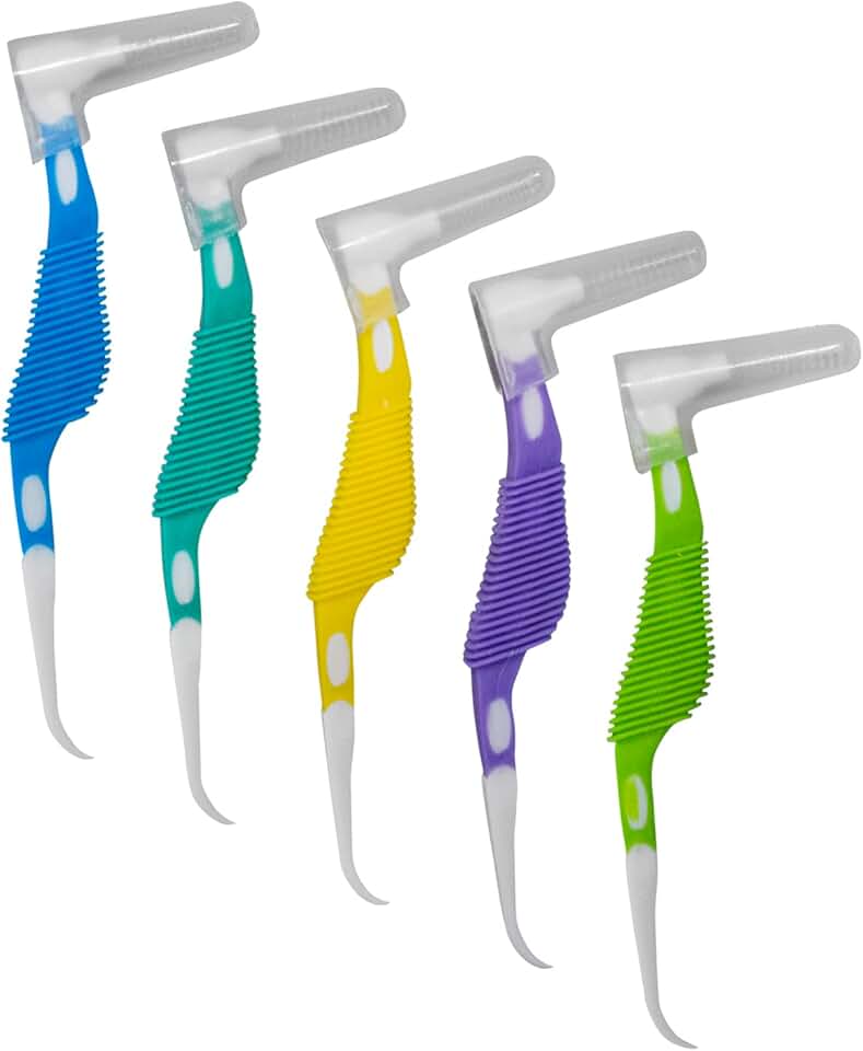 Vivid 100Pcs Interdental Brush Dental Tooth Pick, Interdental Cleaners Orthodontic Wire Toothpick Toothbrush Oral Care - Assorted Size