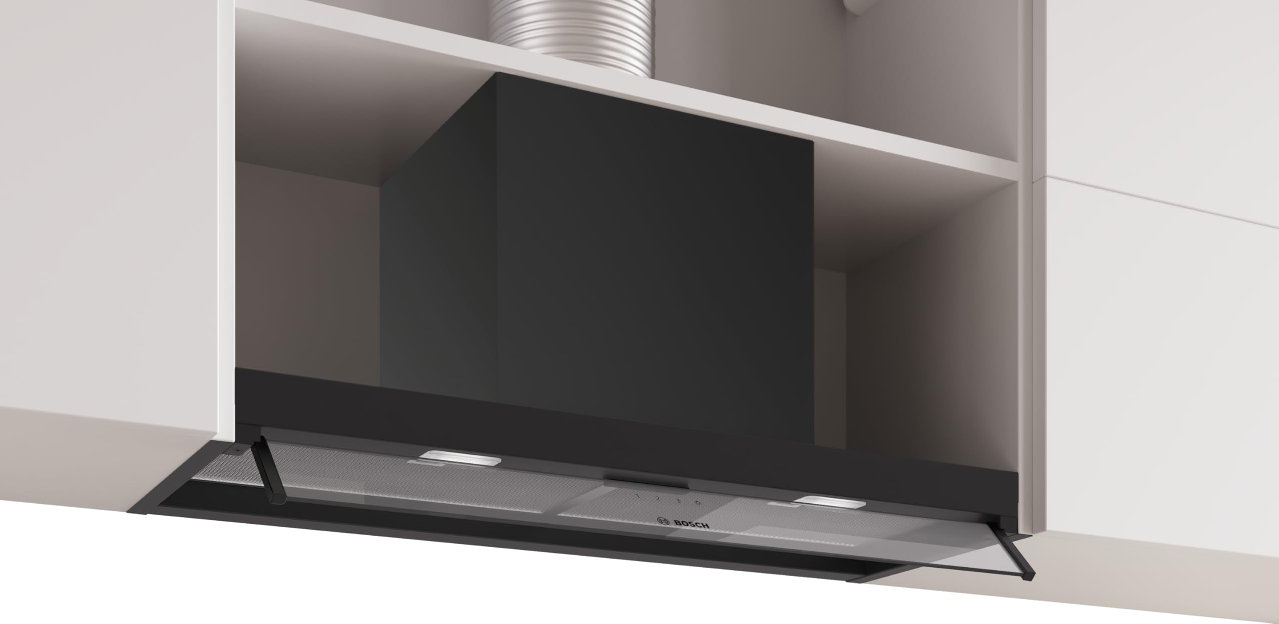 Serie 4 Integrierte Designhaube 80 cm Klarglas Mattschwarz DBB85CC60