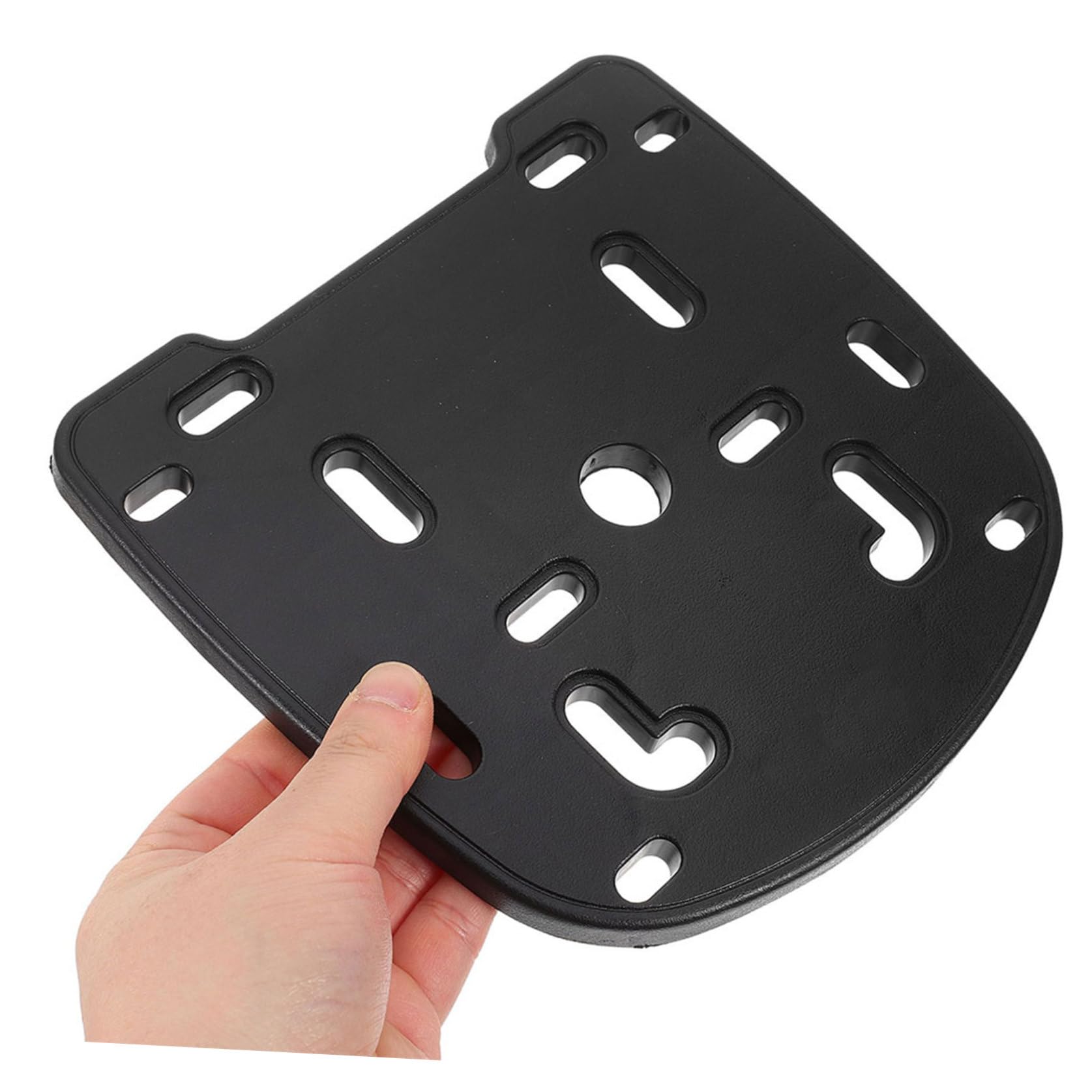 SHINEOFI Porte-Bagages ArrièRe pour Moto avec Plaque Base ÉPaisse en MéTal Support Fixation Solide avec Vis Conception Anti-Vibrations pour Coffre Rangement Moteur De Scooter ÉLectrique
