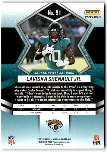 Miniatura 2 de 2022 Panini Mosaic Mosaic Reactive Orange #91 Laviska Shenault Jr. Jacksonville Jaguars NFL Football Trading Card