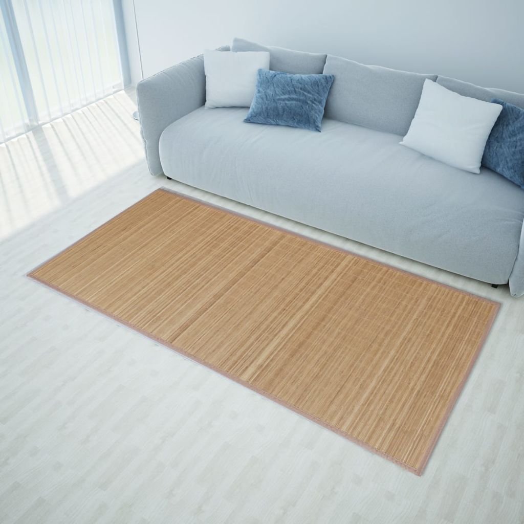 MOONAIRY Tapis en Bambou Tapis Naturel Tapis Bambou Tapis Antidérapant en Bambou Naturel Idéal pour Le Salon Tapis rectangulaire Marron Bambou 120 x 180 cm