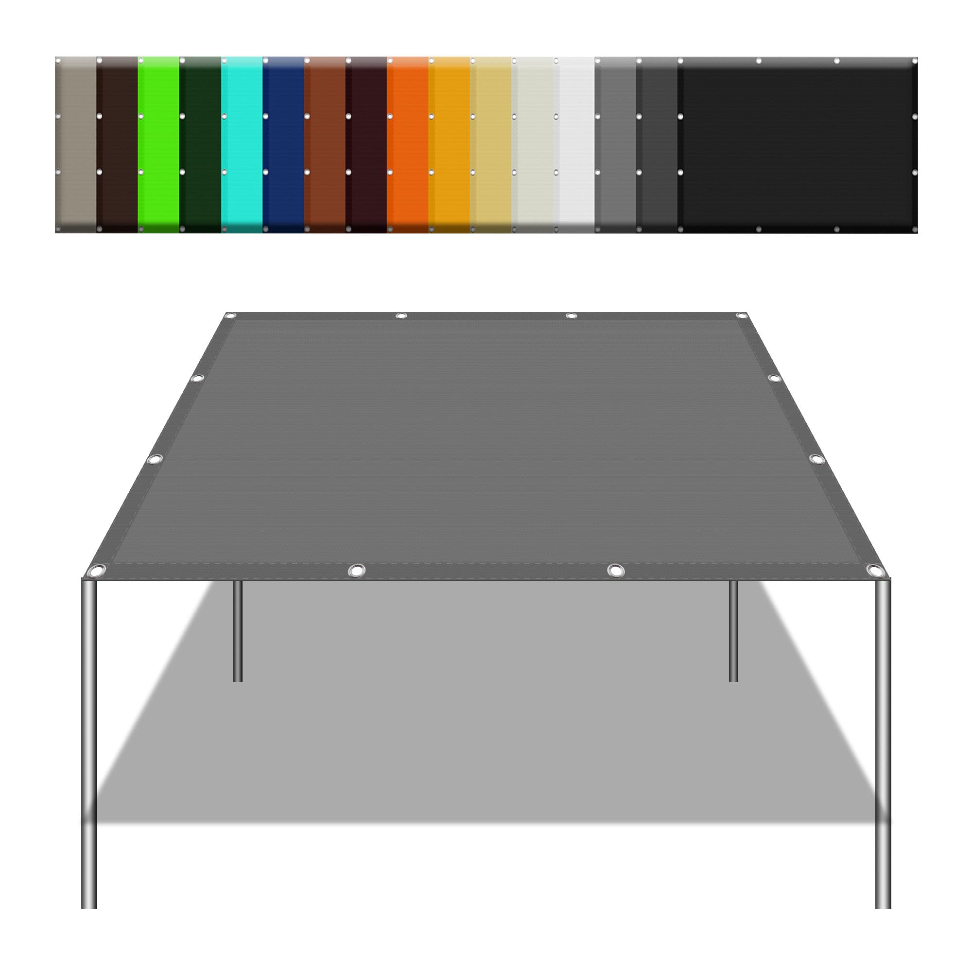 Voile de protection solaire terrasse auvent gris clair pour l'extérieur